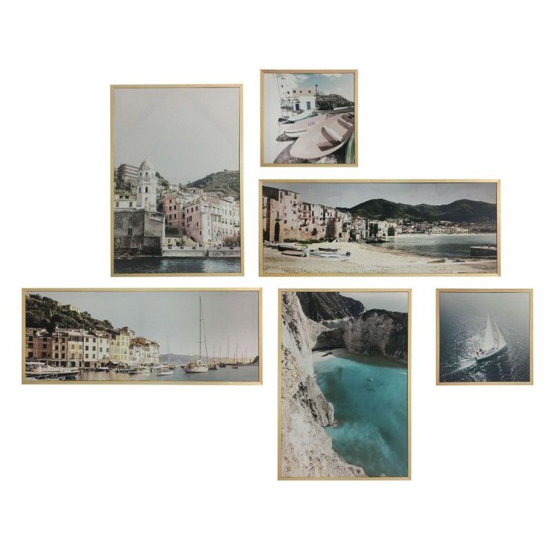 "italian Holiday" 6 Piece Framed Canvas Wall Art Gallery Pertaining To Italy Framed Art Prints (View 11 of 15)