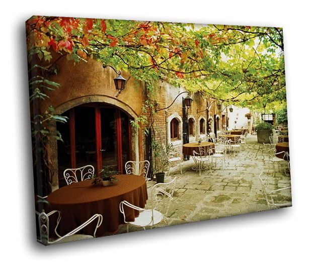 Italy Street Outdoor Cafe 12x8 Framed Canvas Art Print For Italy Framed Art Prints (View 12 of 15)