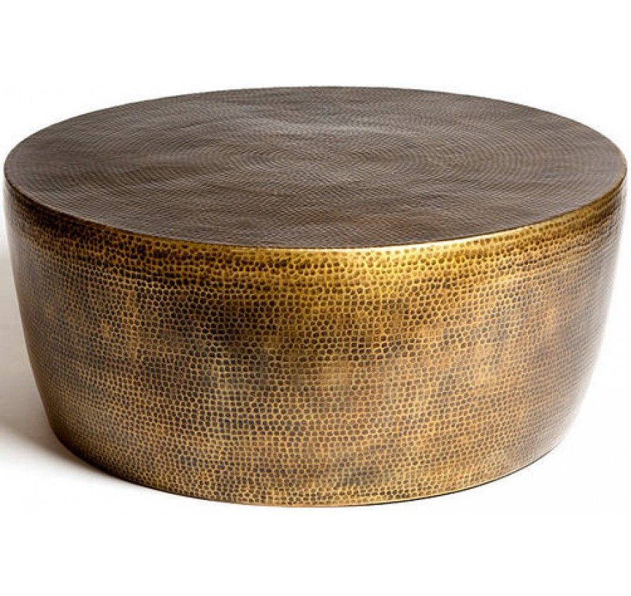 Izmir Hammered Cocktail Table Antique Brass | Solid Coffee Intended For Antique Brass Round Cocktail Tables (View 14 of 15)