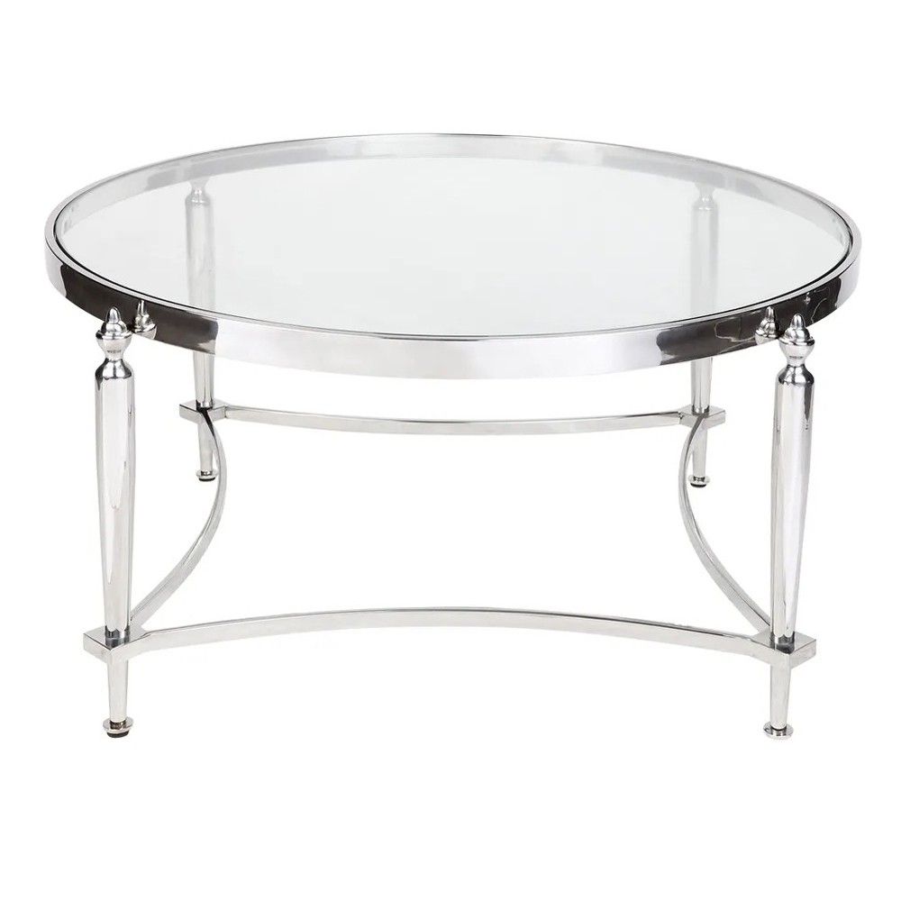 Jak Stainless Steel Round Coffee Table, 97cm, Nickel For Silver Stainless Steel Coffee Tables (View 11 of 15)