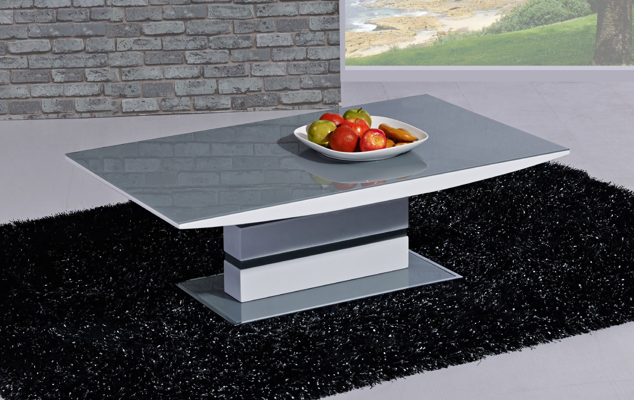 K2 Modern Designer Grey High Gloss Coffee Table Within Gloss White Steel Coffee Tables (View 6 of 15)