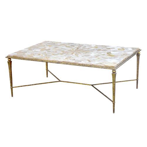 Klein Cocktail Table | Antique Gold Coffee Table, Coffee Pertaining To Natural And Caviar Black Cocktail Tables (View 5 of 15)
