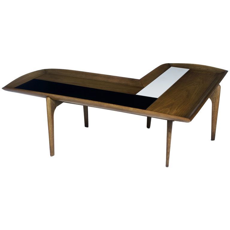 L Shape Wood, Black And White Block Coffee Table | 1stdibs With Regard To L Shaped Coffee Tables (View 3 of 15)