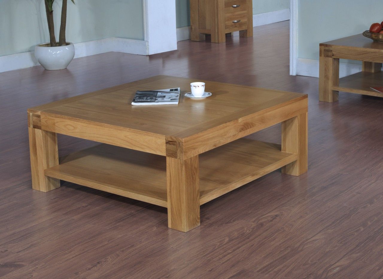 Langton Solid Contemporary Oak Furniture Square Coffee With Regard To 1 Shelf Square Coffee Tables (Photo 3 of 15)