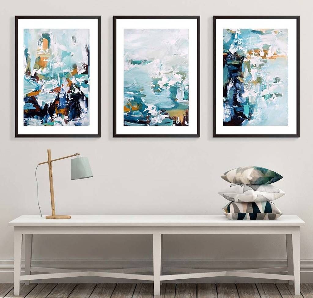 Large Art Print Posters Set Of Three Framed Prints Throughout Abstract Framed Art Prints (View 9 of 15)