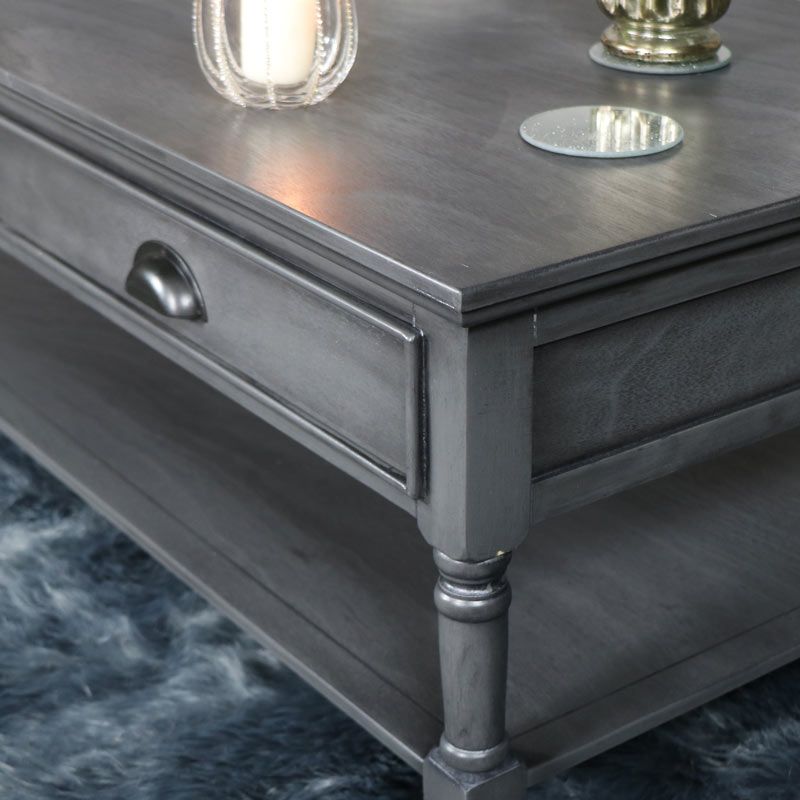 Large Dark Grey Coffee Table – Lancaster Range – Melody For Gray And Black Coffee Tables (View 7 of 15)