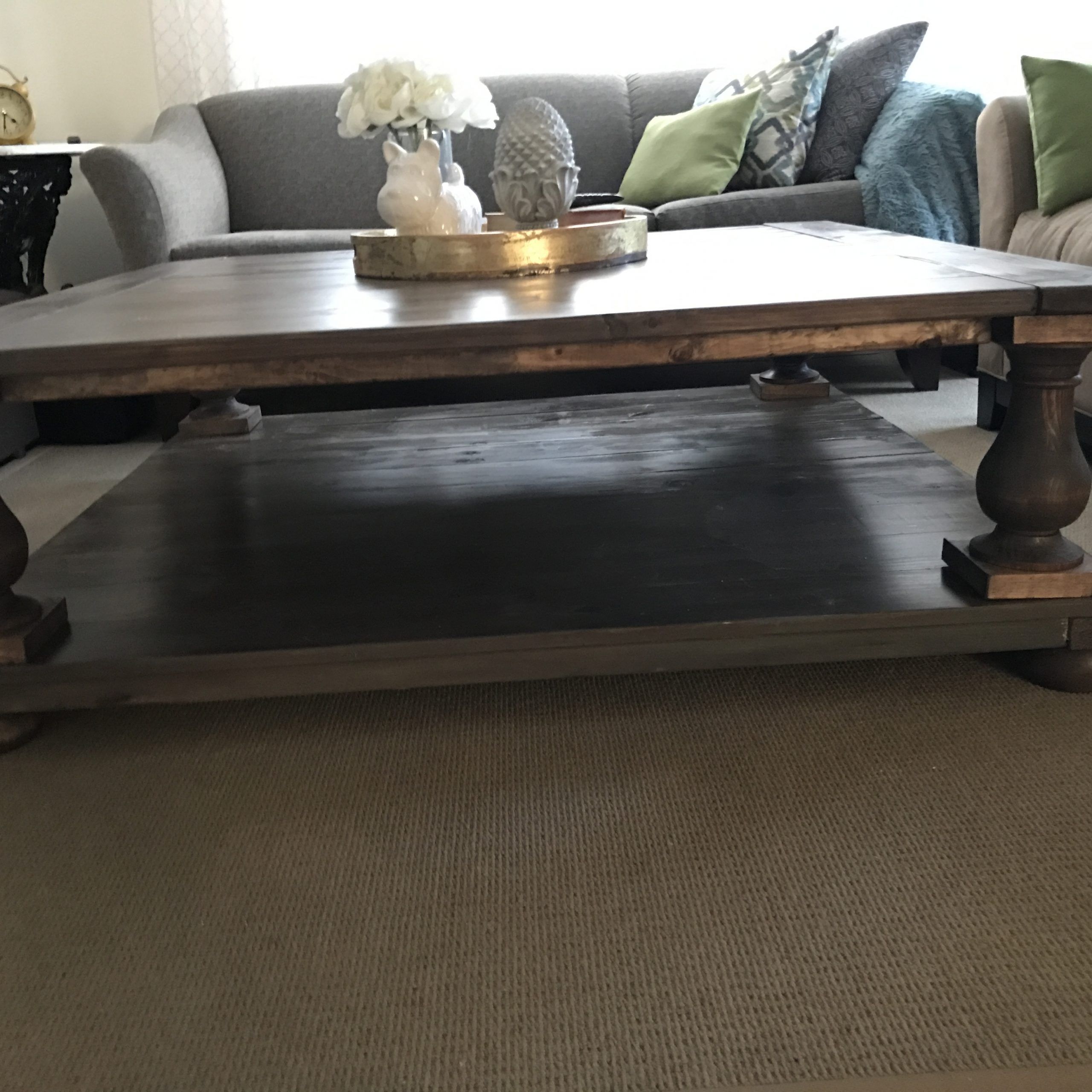 Large Square Balustrade Coffee Table | Ana White Regarding 1 Shelf Square Coffee Tables (View 11 of 15)
