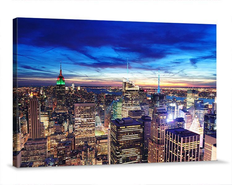 Large Wall Art Canvas Print New York City Midtown Skyline Pertaining To New York City Framed Art Prints (View 11 of 15)