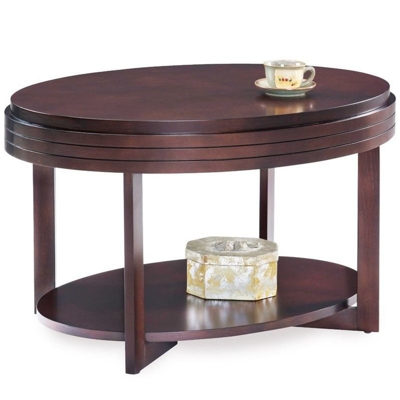 Leick Favorite Finds Oval Coffee Table In Chocolate Cherry Throughout Cocoa Coffee Tables (View 6 of 15)
