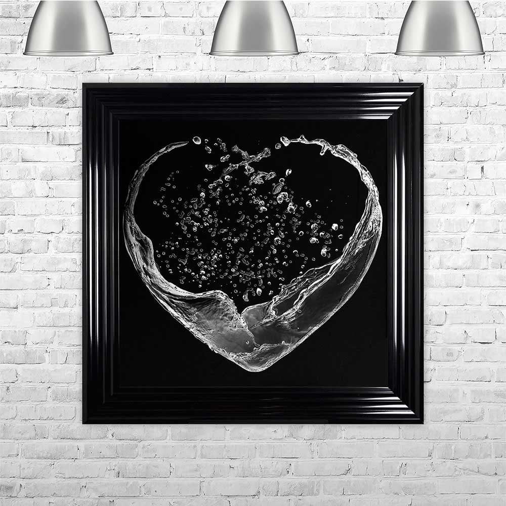 Liquid Heart On Black Framed Wall Artshh Interiors Within Liquid Wall Art (View 2 of 15)