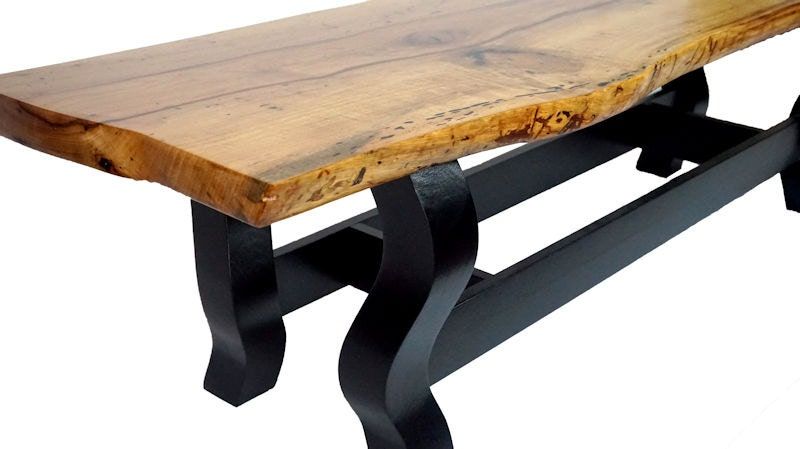 Live Edge Pecan Coffee Console Table Bench The Algonquian In Warm Pecan Coffee Tables (View 9 of 15)