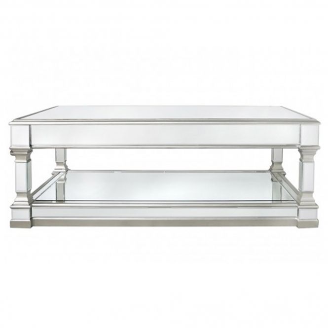 Livorno Silver Mirrored Coffee Table | Modern Lounge Furniture Inside Mirrored And Chrome Modern Cocktail Tables (View 5 of 15)