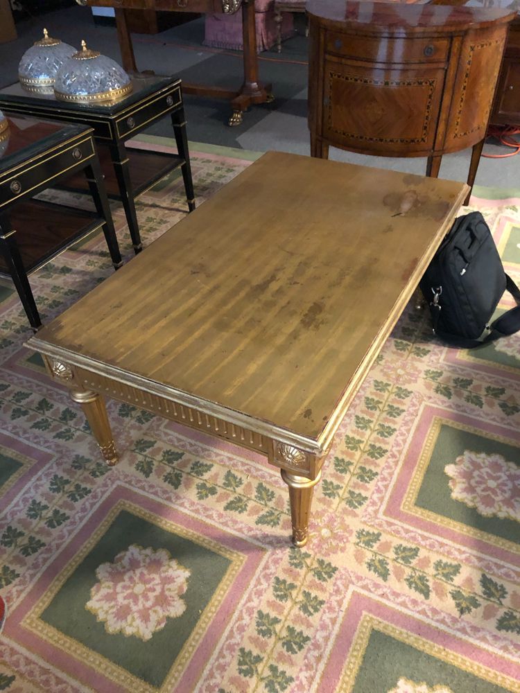 Lot Detail – Gold Painted Coffee Table Regarding Antique Blue Gold Coffee Tables (View 11 of 15)