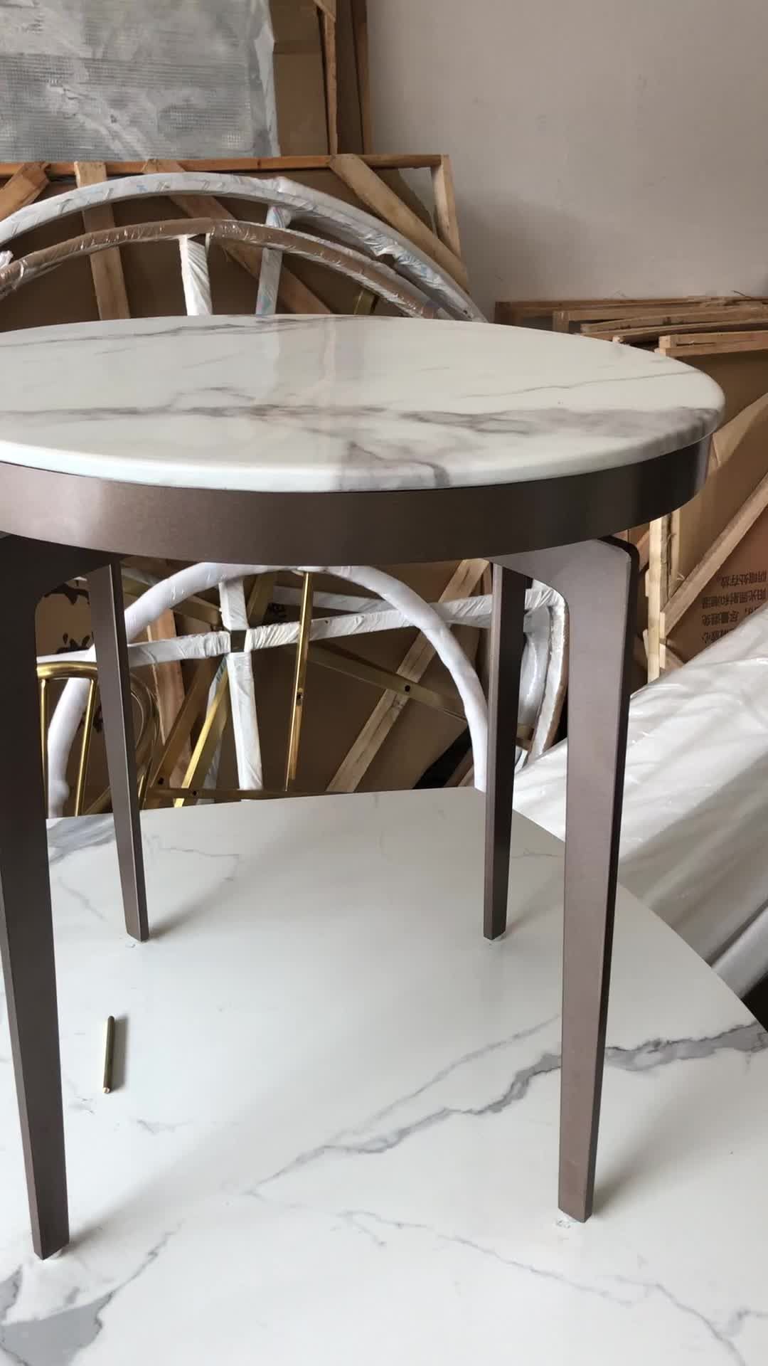 Luxury Italy Fancy Hot Sale Metal Rose Gold Stainless Within White Marble Gold Metal Coffee Tables (View 5 of 15)