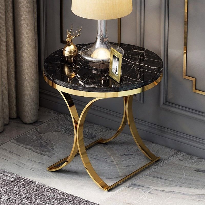 Luxury Modern Luxurious Round Black / White Faux Marble For Black And Gold Coffee Tables (View 14 of 15)