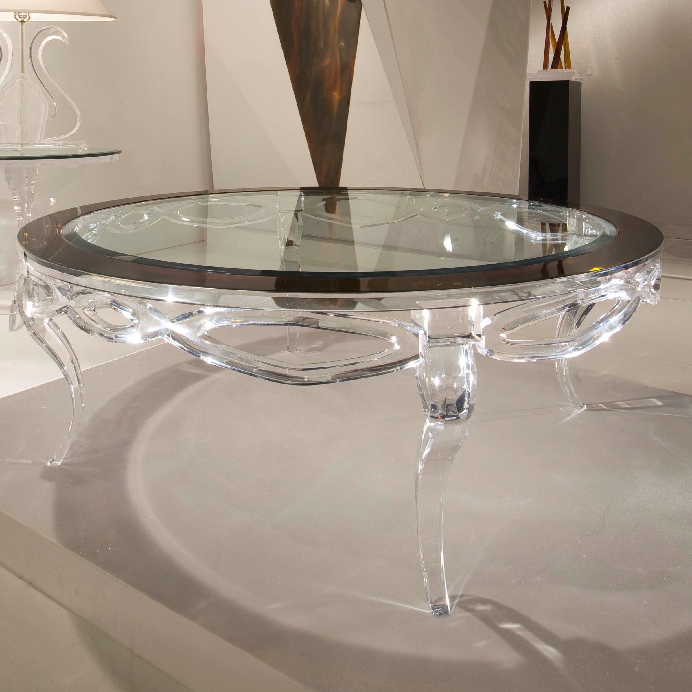 Mademoiselle Round Coffee – Shahrooz Art In Silver And Acrylic Coffee Tables (View 1 of 15)