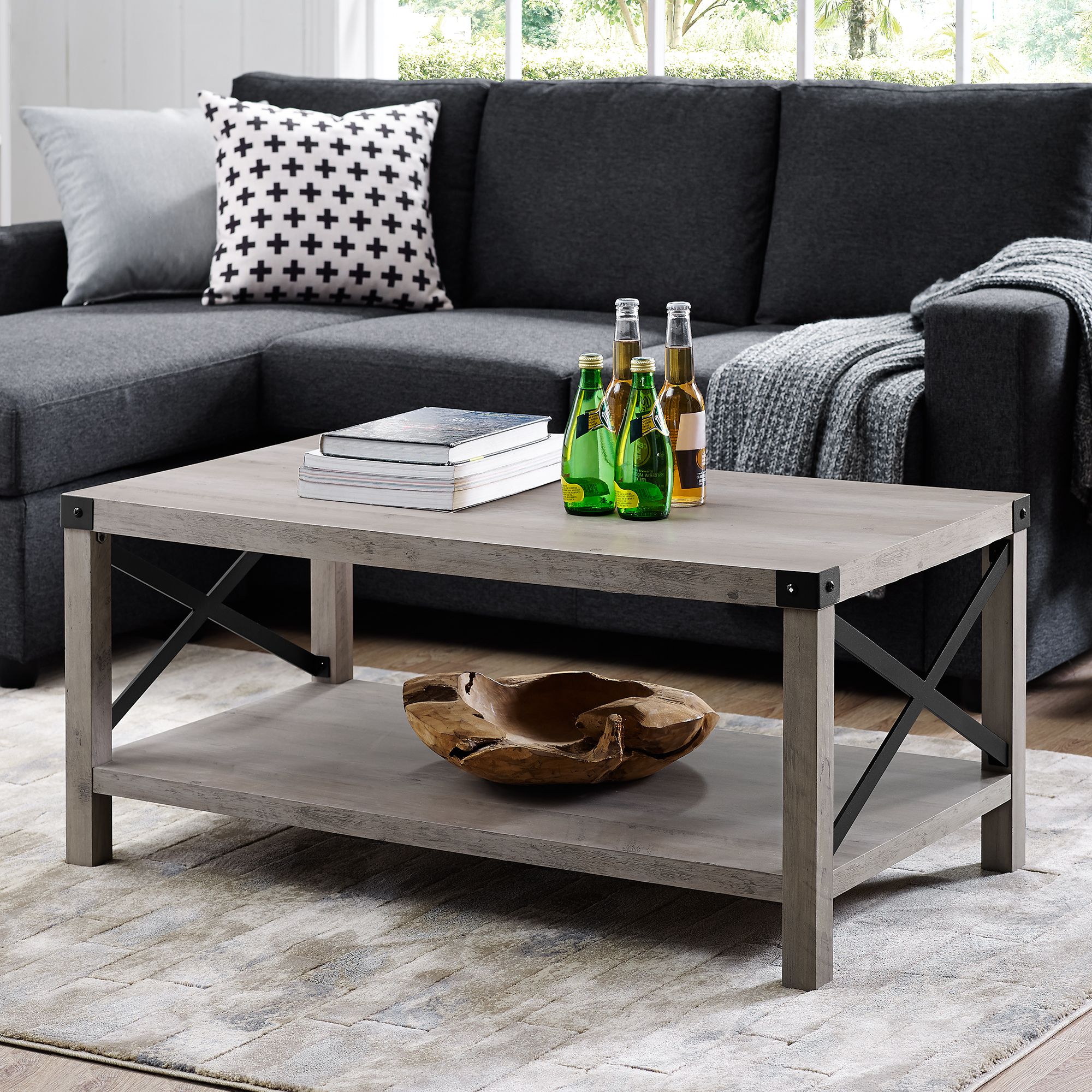 Featured Photo of 2024 Latest Gray Driftwood and Metal Coffee Tables