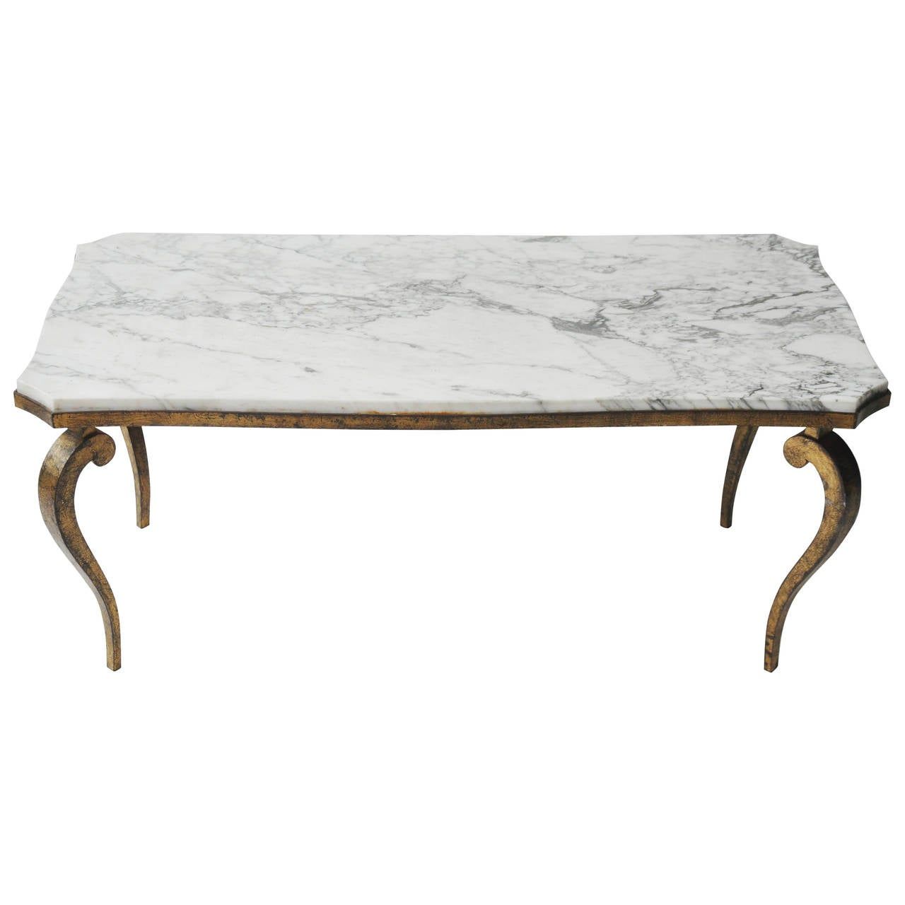 Marble And Gold Leaf Cabriole Leg Coffee Tableramsay Intended For Antiqued Gold Leaf Coffee Tables (View 8 of 15)