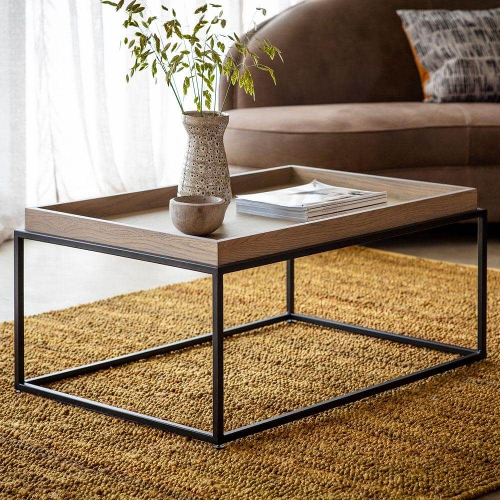 Matte Oak Coffee Table Grey Inside Gray And Black Coffee Tables (Photo 2 of 15)