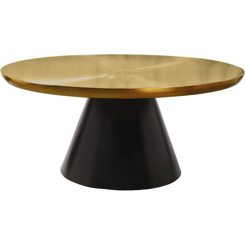 Meridian Furniture Martini Brushed Gold Metal Coffee Table Intended For Matte Black Coffee Tables (View 9 of 15)