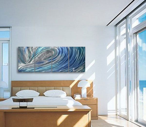 Metal Wall Art Abstract Decor Sculpture Painting Modern In Wave Wall Art (View 12 of 15)