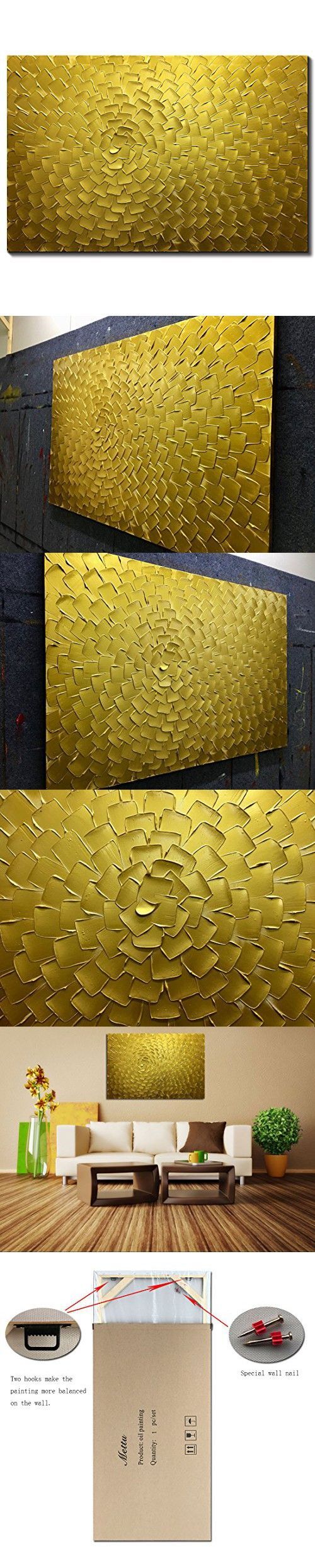 Metuu Oil Paintings, Golden Flower Color Gradients For Gradient Wall Art (Photo 12 of 15)
