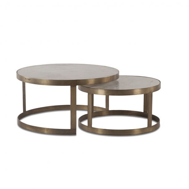 Michaelangelo White Marble Coffee Tables With Antique Gold Pertaining To White Marble And Gold Coffee Tables (View 10 of 15)