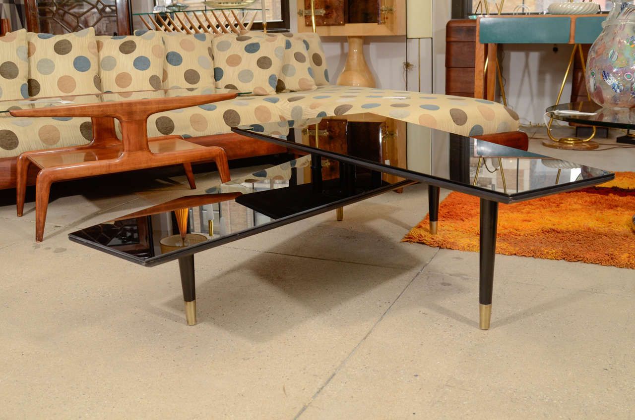 Mid Century Black Mirrored Multi Directional Cocktail With Regard To Caviar Black Cocktail Tables (View 5 of 15)