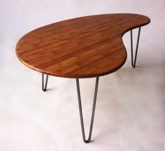 Mid Century Modern Coffee/cocktail Table Kidney Bean Shaped Throughout Dark Coffee Bean Cocktail Tables (View 7 of 15)