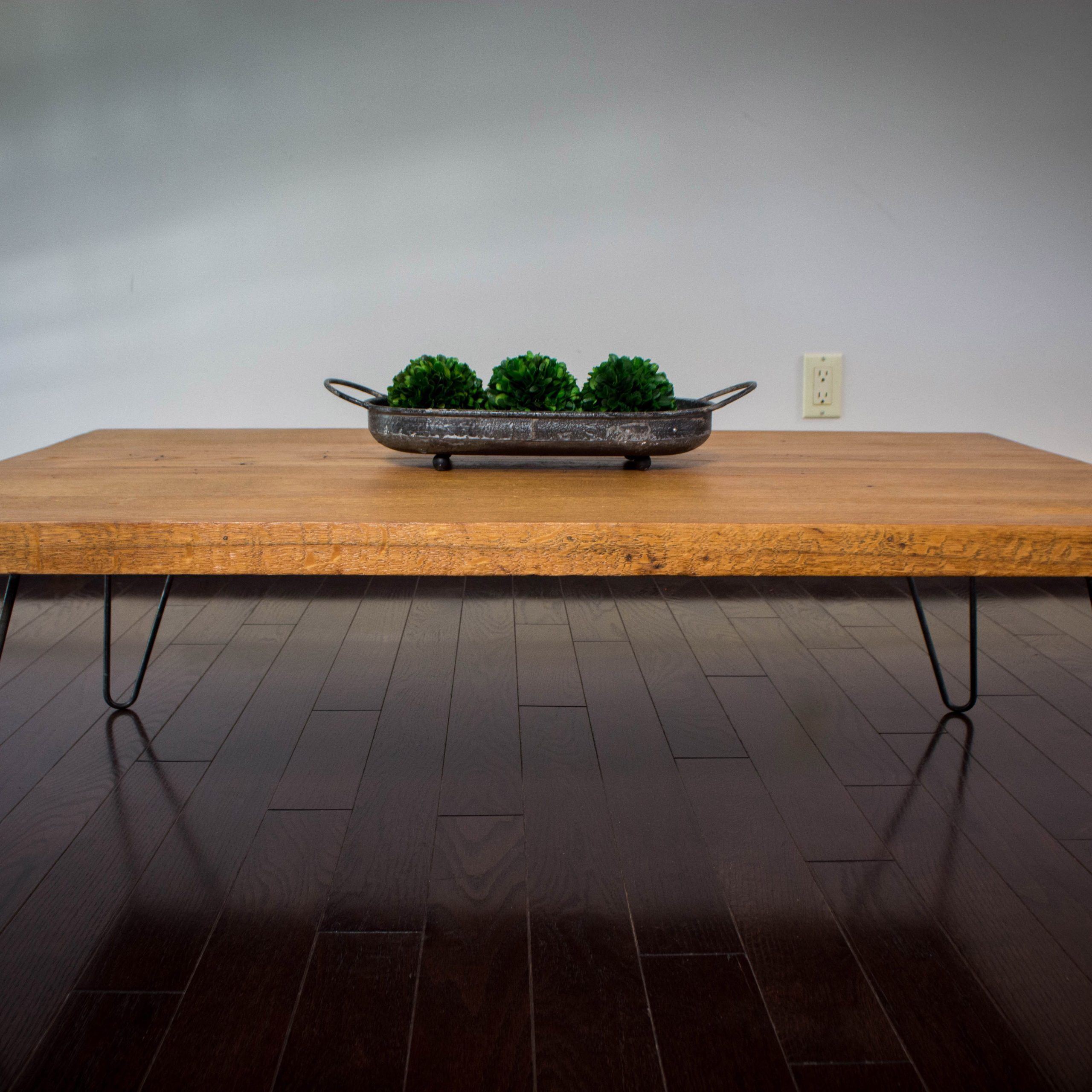Mid Century Modern Style Coffee Table With Repurposed With Regard To Metal And Oak Coffee Tables (Photo 1 of 15)