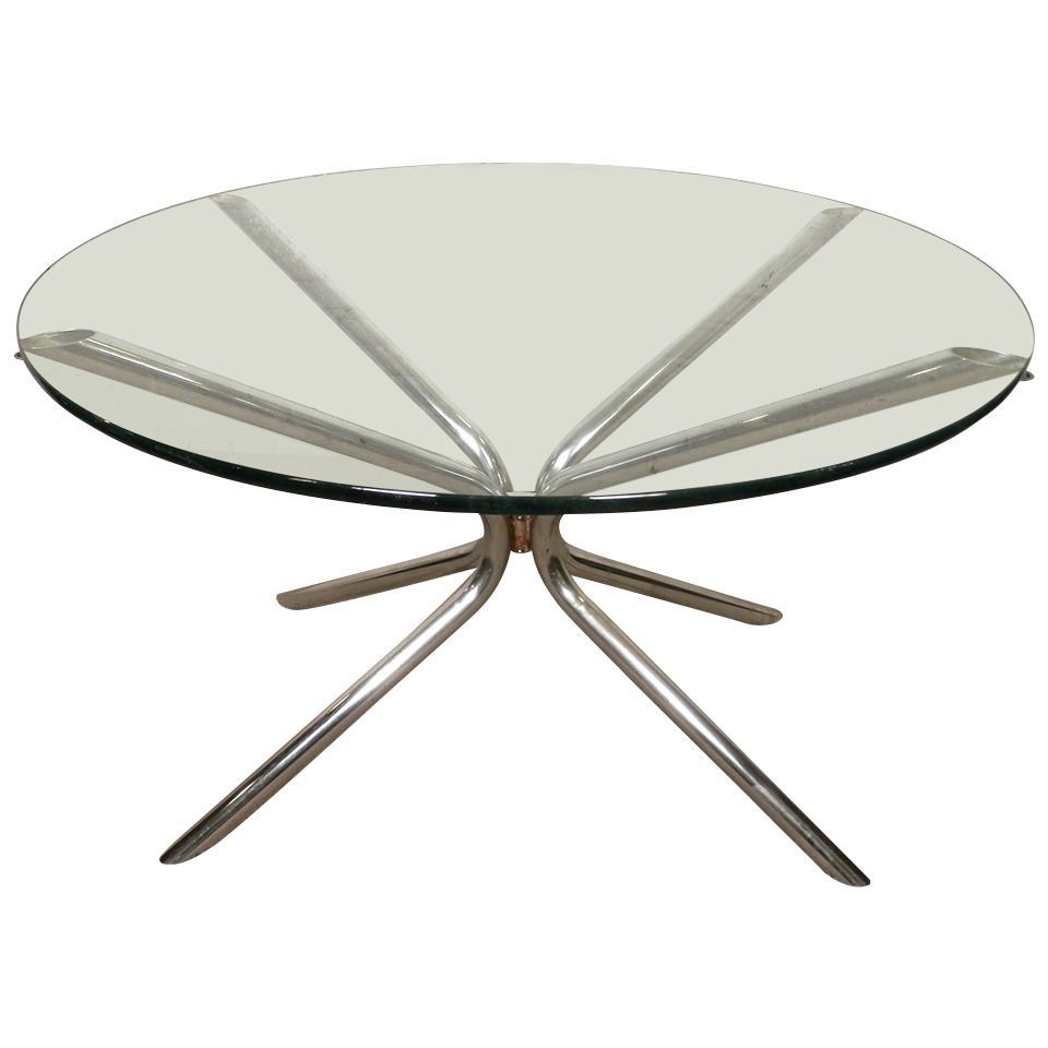 Mid Century Polished Chrome 'x' Base Table | Modern Pertaining To Polished Chrome Round Cocktail Tables (View 8 of 15)