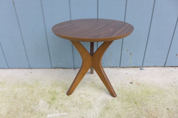 Mid Century Tripod Table With Dark Wood Grain Formica Top With Coffee Tables With Tripod Legs (View 3 of 15)