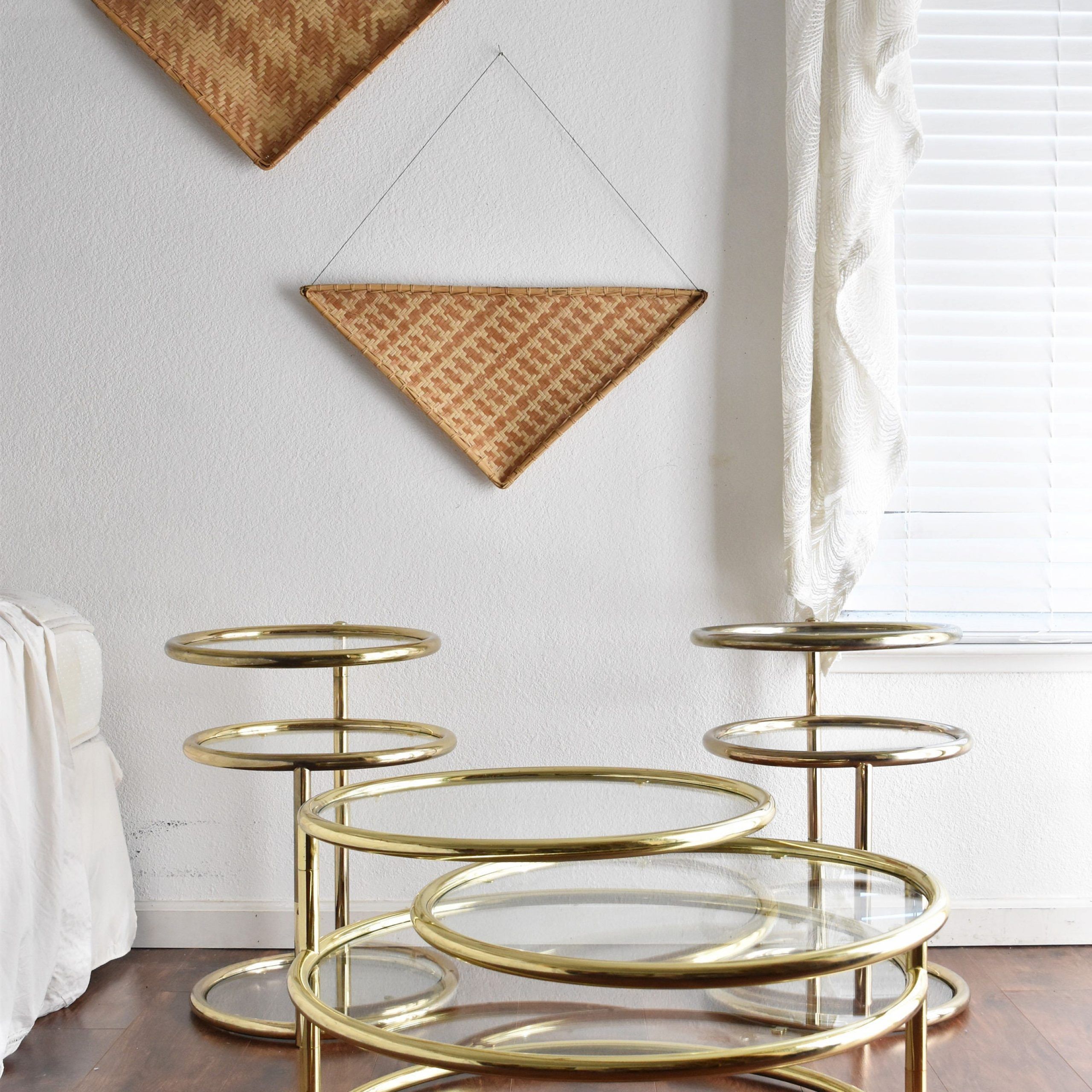 Milo Baughman Style Hollywood Regency Gold Plated 3 Tier Intended For 3 Tier Coffee Tables (Photo 1 of 15)