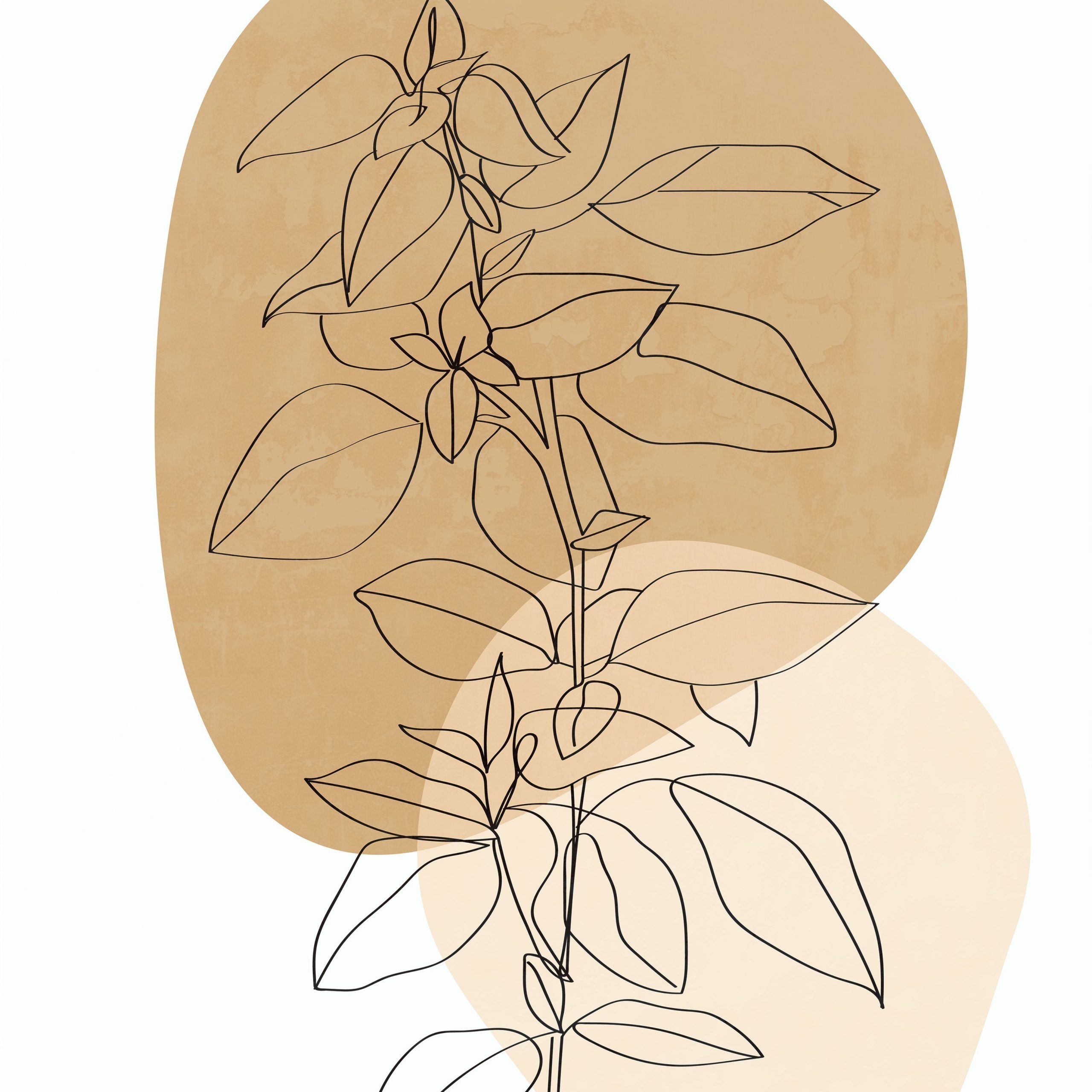 Minimalist Modern Botanical One Line Drawing Print, House Inside Line Art Wall Art (View 4 of 15)