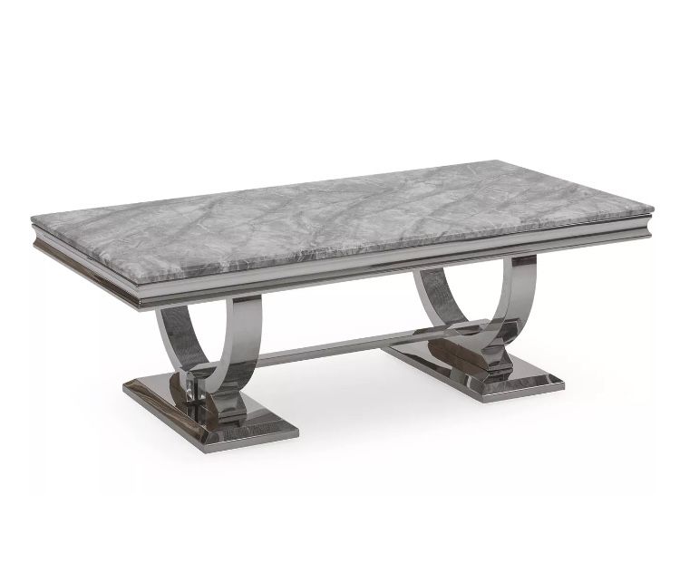 Mirrors & Marble | Nichole Coffee Table E C Pertaining To Gray And Gold Coffee Tables (Photo 3 of 15)