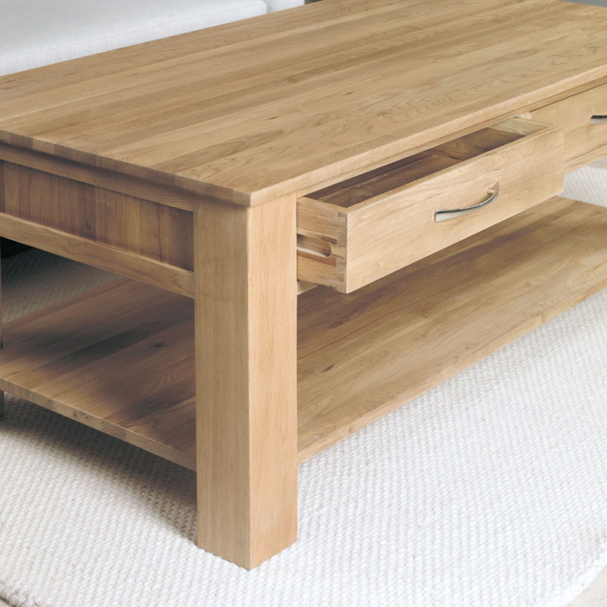 Mobel Oak Four Drawer Coffee Table Was £420.00 Now £ (View 10 of 15)