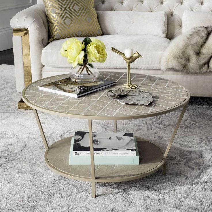 Modern Faux Shagreen Round Coffee Table – Safavieh Regarding Faux Shagreen Coffee Tables (Photo 13 of 15)