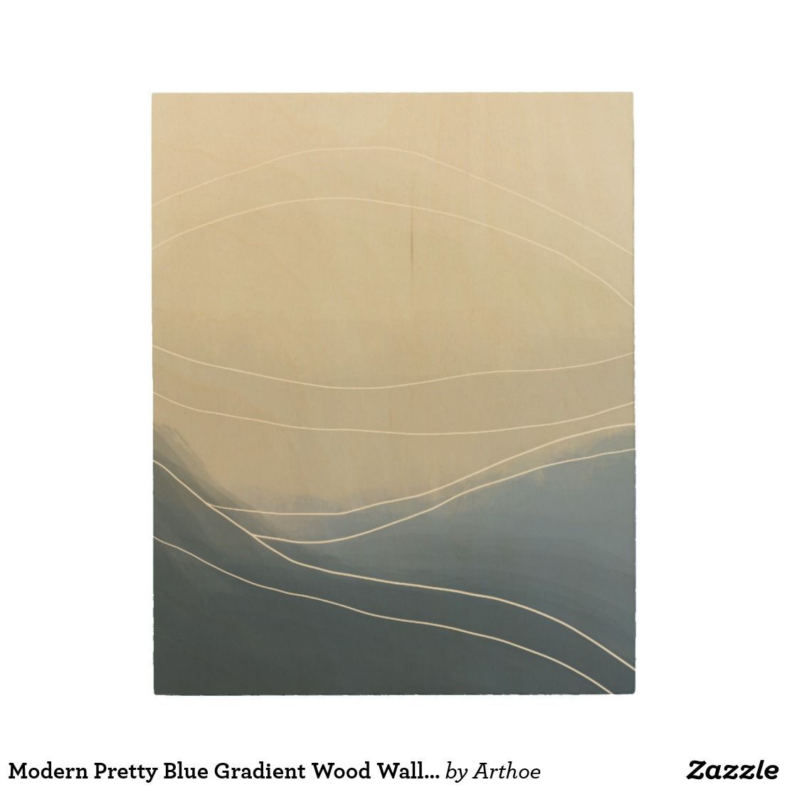 Modern Pretty Blue Gradient Wood Wall Art | Zazzle Intended For Gradient Wall Art (View 14 of 15)