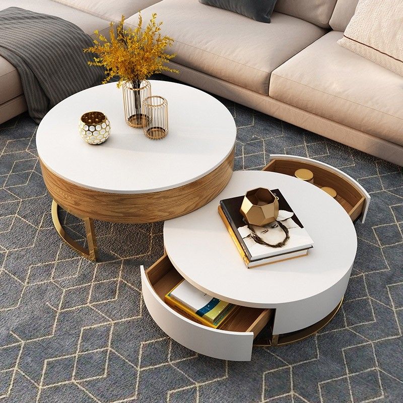 Modern Round Coffee Table With Storage Lift Top Wood Inside Black Wood Storage Coffee Tables (View 11 of 15)