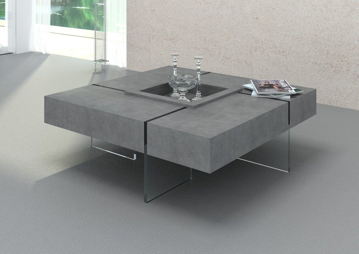 Modrest Shauna – Modern Faux Concrete Floating Coffee With Square Modern Accent Tables (View 12 of 15)