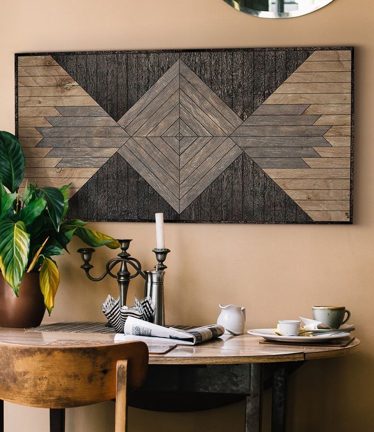 Native Ornament  Rustic Wood Wall Hanging  Reclaimed Wood Intended For Hexagons Wood Wall Art (Photo 11 of 15)
