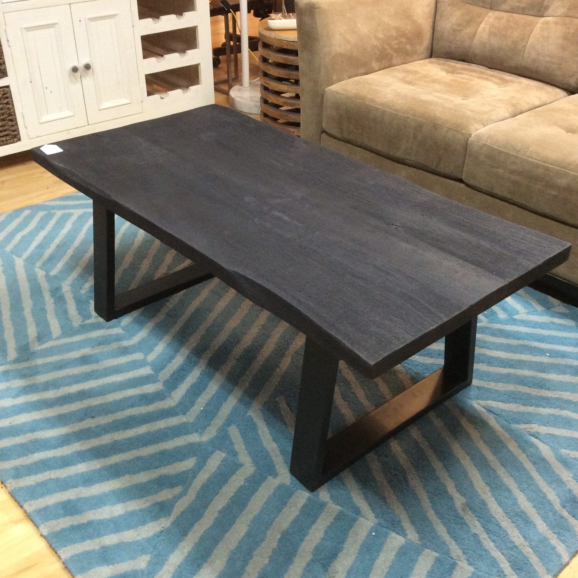 Natural Dark Wood Coffee Table – Ballard Consignment Inside Wood Coffee Tables (Photo 8 of 15)