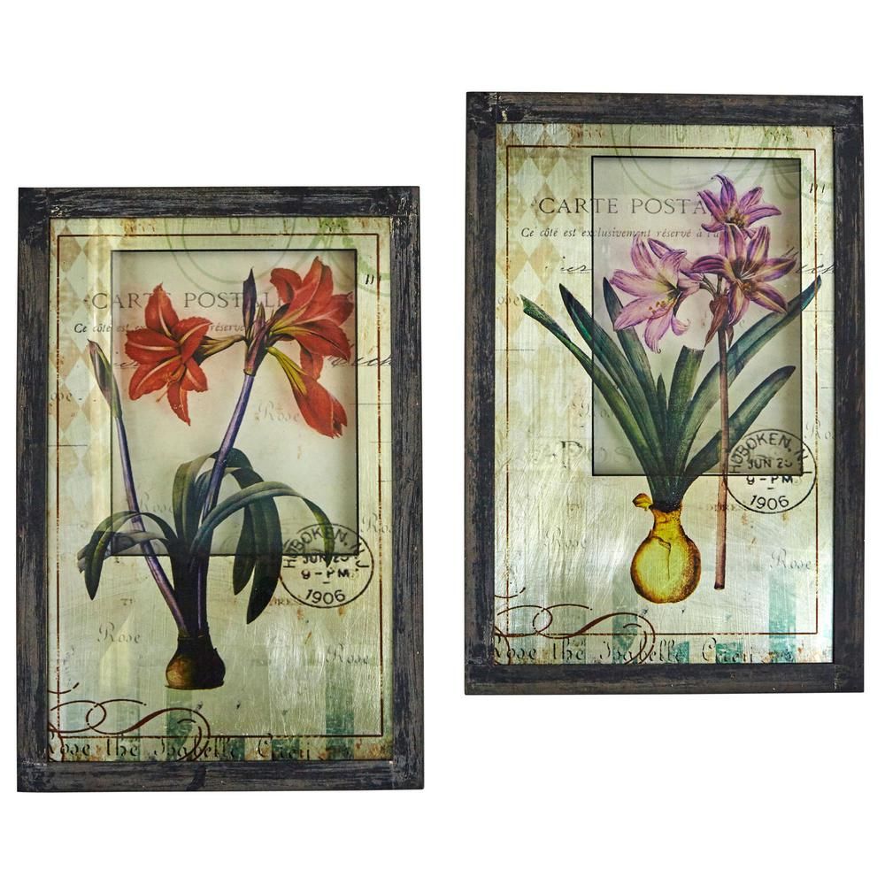 Nearly Natural Framed French Floral Art Prints (set Of 2 Within Flower Framed Art Prints (View 4 of 15)