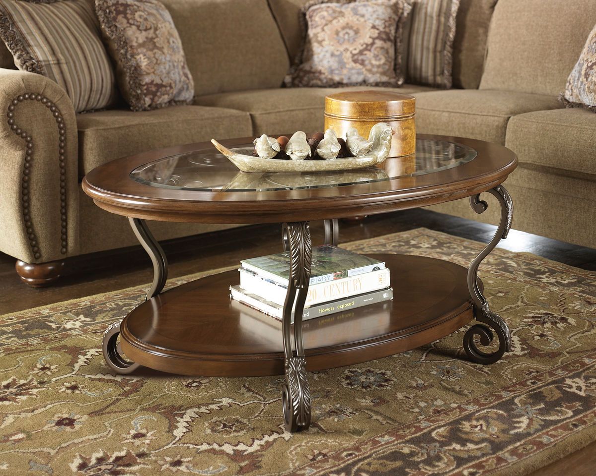 Nestor – Medium Brown – Oval Cocktail Table – Furniture Regarding Brown Cocktail Tables (View 1 of 15)