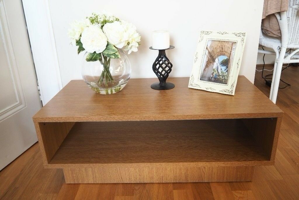 (new) Home Cubes 1 Shelf Coffee Table – Oak Effect From In 1 Shelf Coffee Tables (View 7 of 15)