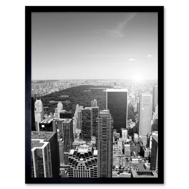 New York City Black White 12x16 Inch Framed Art Print | Ebay For New York City Framed Art Prints (View 2 of 15)