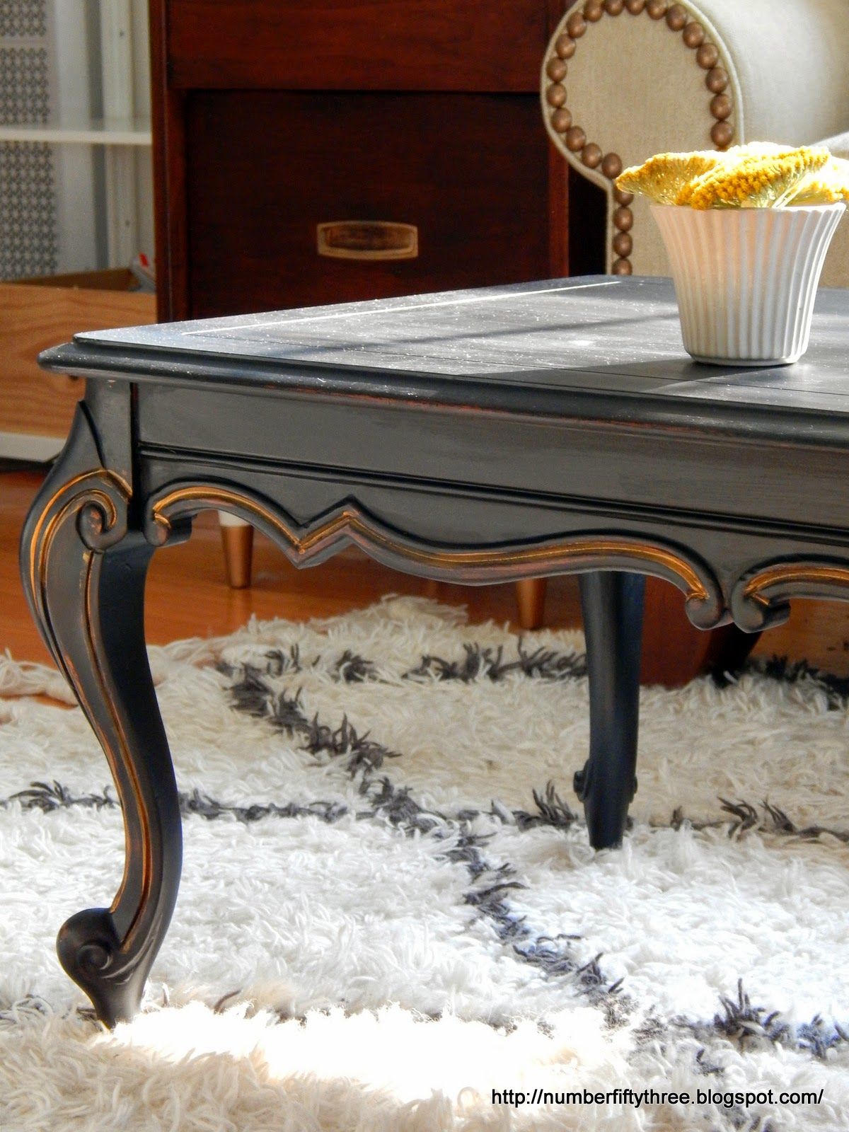 Number Fifty Three: Classic Black & Gold Coffee Table For Antique White Black Coffee Tables (Photo 5 of 15)