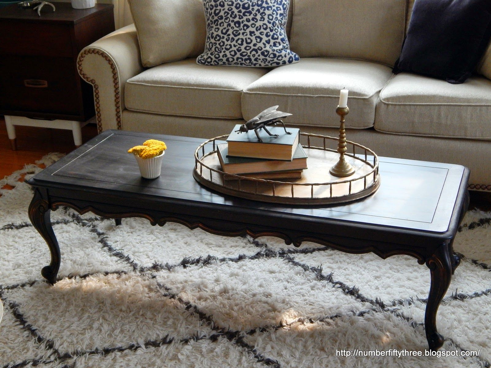 Number Fifty Three: Classic Black & Gold Coffee Table In Antique Blue Gold Coffee Tables (View 15 of 15)