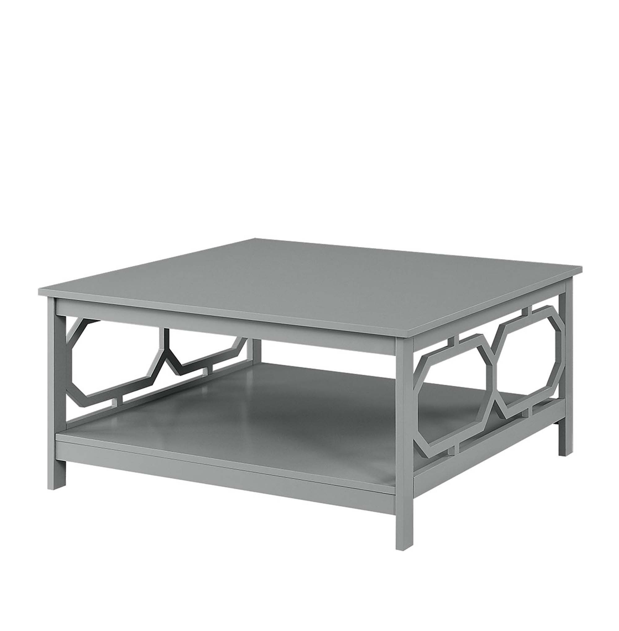 Omega Square 36" Coffee Table In Gray – Convenience Pertaining To Gray And Gold Coffee Tables (View 6 of 15)