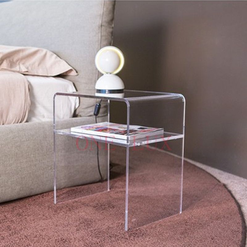 One Lux Plain And Elegant Clear Transparent Perspex For Gold And Clear Acrylic Side Tables (View 6 of 15)